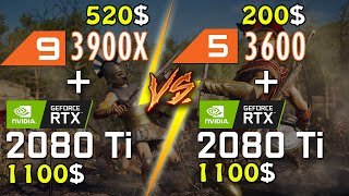 Will it bottleneck Ryzen 9 3900X vs Ryzen 5 3600 GeForce RTX 2080 Ti [upl. by Necyrb]