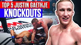 Top 5 Justin Gaethje Knockouts from WSOF [upl. by Neelrahs]