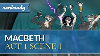 Macbeth Summary Act 1 Scene 1  Nerdstudy [upl. by Aserahs]