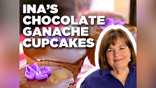 Ina Gartens Chocolate Ganache Cupcakes  Barefoot Contessa  Food Network [upl. by Adahs]