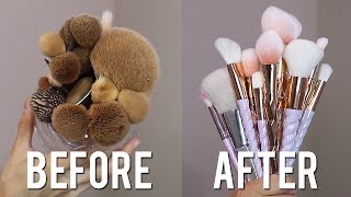 HOW TO CLEAN MAKEUP BRUSHES [upl. by Ellimac]