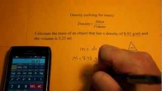 Determining Mass from Density and Volume [upl. by Anairt81]