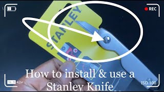 How to install operate and change blades on Stanley Folding Pocket Knife 0 10 598 [upl. by Arinaid]