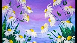 EASY Spring Flowers Acrylic Painting on Canvas for Beginners lovespringart2017  TheArtSherpa [upl. by Eldon247]