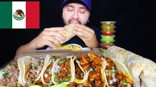 Authentic Mexican Food Mukbang • Burritos amp Tacos [upl. by Lj]