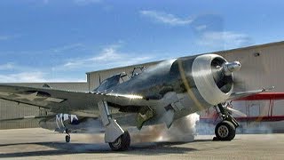 Restored WWII Republic P47 Thunderbolt quotRazorbackquot Fighter Flight Demo [upl. by Gisella]