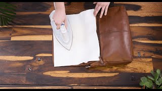 How to iron Leather  Remove Leather Wrinkles  Leder bügeln  Falten aus Leder entfernen [upl. by Atteyek]