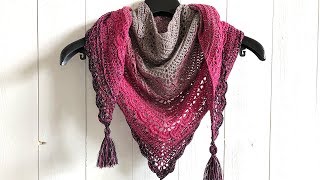 ANA LUCIA SHAWL  FREE TRIANGLE SHAWL CROCHET PATTERN [upl. by Pryor]