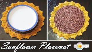 Giant Sunflower Placemat  Table Setting Centerpiece  Crochet Pattern amp Tutorial [upl. by Gemma]