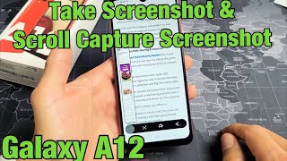 Galaxy A12 How to Take Screenshot amp Scroll Capture Screenshot [upl. by Aidas]