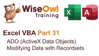 Excel VBA Introduction Part 31  ADO ActiveX Data Objects Modifying Data with Recordsets [upl. by Esihcoc287]