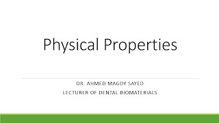 02 physical properties Dental Biomaterials [upl. by Maiga]