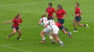 HIGHLIGHTS USA beat Spain 43  0 at the Womens Rugby World Cup [upl. by Ylesara]