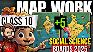 Map Work Class 10 Social Science  🗺️ Social Science Class 10  Boards 2025 [upl. by Mur]