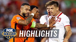 Netherlands vs Poland Highlights  UEFA Nations League  FOX SOCCER [upl. by Kenway]