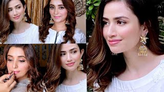 Sana Javed Inspired Makeup Hair style Dress full Tutorial [upl. by Huey322]