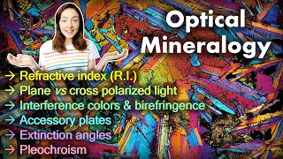 Optical Mineralogy Pt1 Plane amp Cross Polarized Light Birefringence Pleochroism etc  GEO GIRL [upl. by Sherborn]