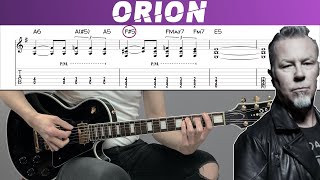 METALLICA  ORION Guitar cover with TAB  Lesson [upl. by Ahsiruam754]