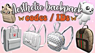 60 Aesthetic Backpack CodesIDs For Brookhaven amp Bloxburg NEW Preppy Cute Kawaii Bag Decals ROBLOX [upl. by Ardnuassac]