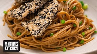 Sesame Chicken Soba Noodles  Marions Kitchen [upl. by Haididej]