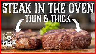 How to Cook Steak in Oven  Thin amp THICK Broil Steak Recipes [upl. by Atiniv751]