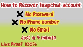 Reset Snapchat Password Without Old Email Password and Number  Snapchat Account Recovery 2021 [upl. by Kcirednek]