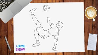 How To Draw A Football Player  Easy Drawing [upl. by Eijneb]