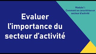 Evaluer limportance du secteur dactivité [upl. by Sualocin]