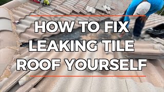 HOW TO FIX LEAKING TILE ROOF YOURSELF  EASY DIY [upl. by Darell833]