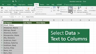 Split data into different columns in Microsoft Excel [upl. by Annaeel827]