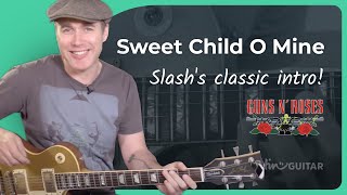 How to play the intro for Sweet Child O Mine on guitar JGTRSweetChild [upl. by Joerg]