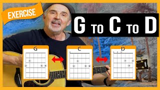 Chord Changing Exercises G to C to D [upl. by Aretha]