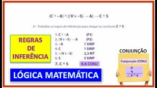 Regras de Inferência  LÓGICA MATEMÁTICA [upl. by Verdi450]