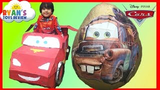 GIANT EGG SURPRISE OPENING Disney Cars Toys with Tow Mater [upl. by Weingartner]