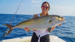 GIANT AMBERJACK CATCH Clean and COOK Wreck Fishing off Florida Coast [upl. by Teerpnam]