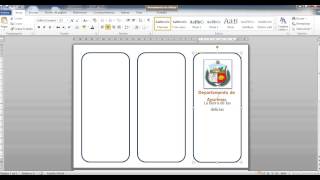 Creación de triptico en Word 2010 [upl. by Airretal]
