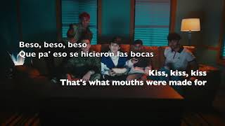 CNCO  Beso Letralyrics with English Translation [upl. by Hgieloj]