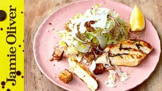 Healthy Chicken Caesar Salad  Jamie Oliver [upl. by Aliuqat]