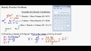 Density Mass and Volume Problems Part 1 [upl. by Eadnus]