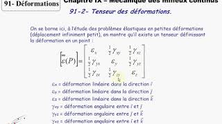 Rdm sequence 9  Tenseur des déformations [upl. by Alyahsat42]