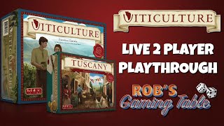 Viticulture Essential Edition with Tuscany Playthrough 2 Players [upl. by Sweyn]