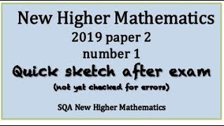 2019 SQA Higher Mathematics paper 2 no1 Quick Sketch [upl. by Seligman908]