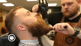 Viking Style Beard Trim with Choppy Top Haircut [upl. by Helfand]