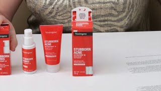 Neutrogena Skincare NEW Stubborn Acne AM Treatment Review and How to Use [upl. by Adnarom]