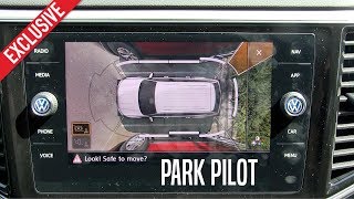 How to use Volkswagens Park Assist amp Park Pilot  Testing the VW ATLAS  Tech Review [upl. by Lama237]