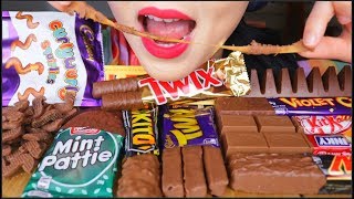 ASMR CHOCOLATE CANDY SWEETS  CARAMEL TWIX HONEYCOMB KITKAT CADBURY DESSERT EATING SOUNDS [upl. by Chane]