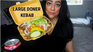 LARGE DONER KEBAB MUKBANG  SAVAGE EATING [upl. by Rutter]