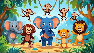 Kids Song quotJungle Jamquot  Happy Kiddo Rhymes [upl. by Hakkeber]