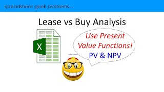 Excel Problem Solver Evaluate Leasing versus Buying [upl. by Killy666]