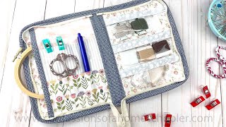 Easy Zip Around Notions Pouch  SEWING TUTORIAL [upl. by Jagir419]